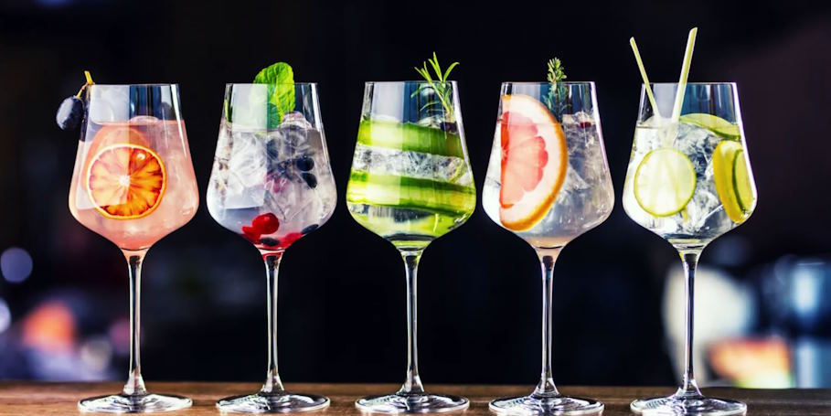 variety of cocktails